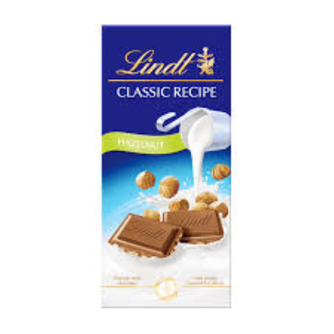 LINDT CLASSIC MILK HAZELNUT 100G